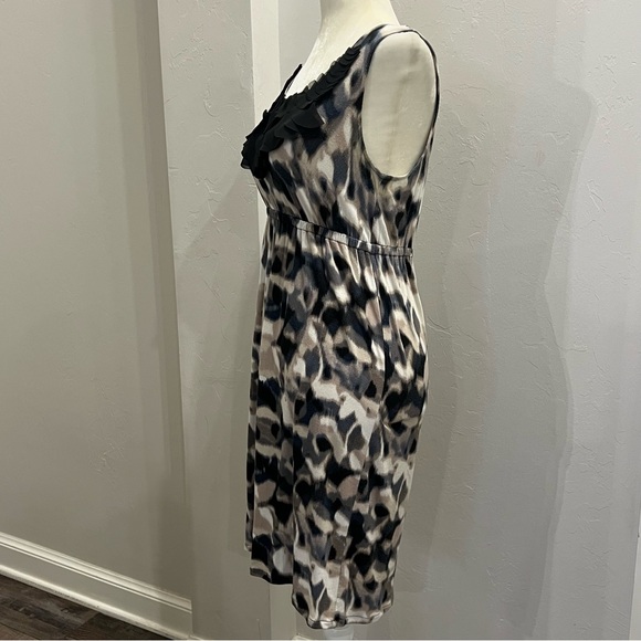 Alfani Women's Petite Size SP Black Tan  Blend Geometric Dress - Picture 2 of 4